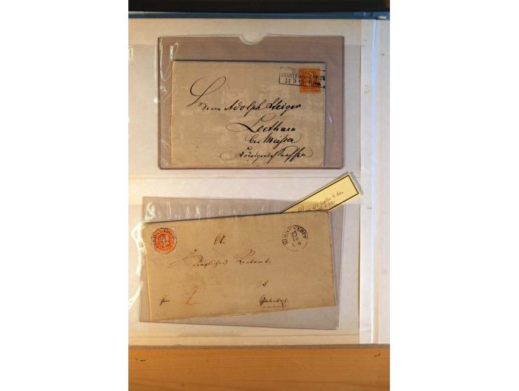 Hannover, Preussen und Sachen, ungebrauchte - teils auch postfrische - und gestempelte Sammlung mit einigen Briefe, dabei Han