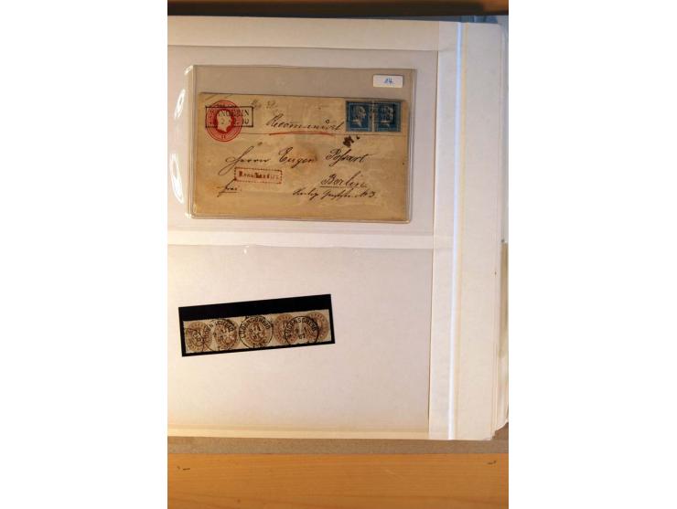 Hannover, Preussen und Sachen, ungebrauchte - teils auch postfrische - und gestempelte Sammlung mit einigen Briefe, dabei Han