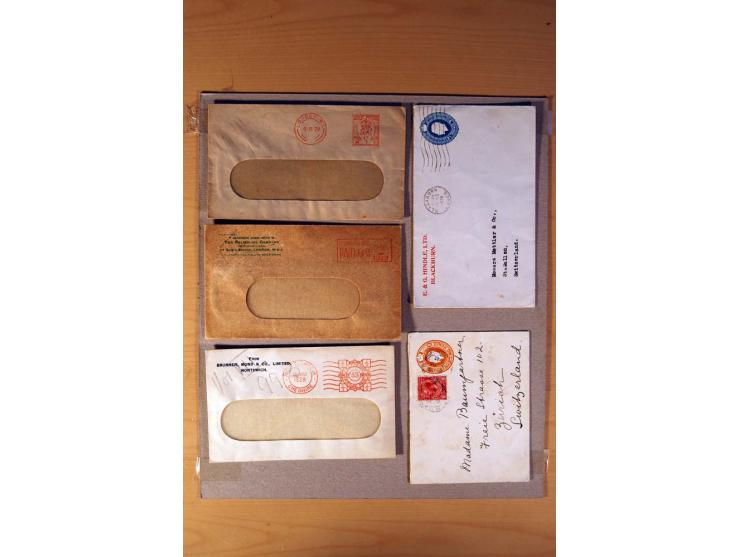 1813/1935, über 90 Briefe und Karten mit vielen interessanten Stücken dabei Mulready-Umschlag 1 und 2 P., gebraucht, Mi.-Nr. 