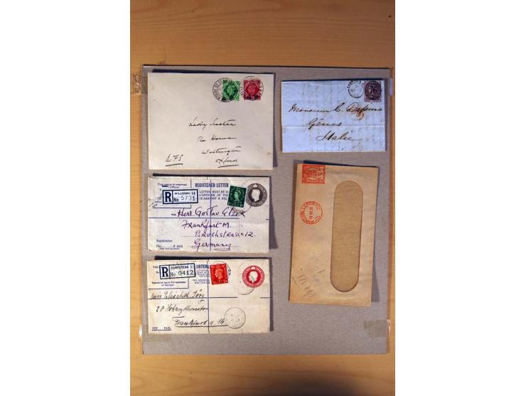 1813/1935, über 90 Briefe und Karten mit vielen interessanten Stücken dabei Mulready-Umschlag 1 und 2 P., gebraucht, Mi.-Nr. 