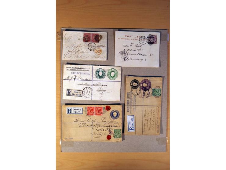 1813/1935, über 90 Briefe und Karten mit vielen interessanten Stücken dabei Mulready-Umschlag 1 und 2 P., gebraucht, Mi.-Nr. 