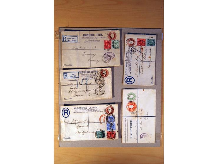 1813/1935, über 90 Briefe und Karten mit vielen interessanten Stücken dabei Mulready-Umschlag 1 und 2 P., gebraucht, Mi.-Nr. 