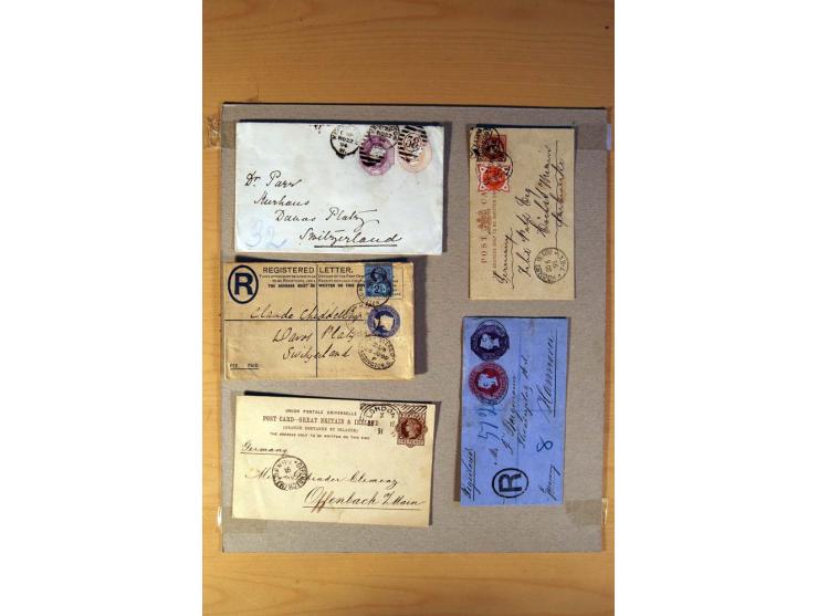 1813/1935, über 90 Briefe und Karten mit vielen interessanten Stücken dabei Mulready-Umschlag 1 und 2 P., gebraucht, Mi.-Nr. 