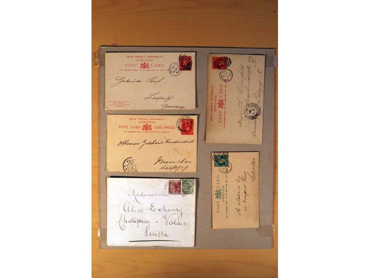 1813/1935, über 90 Briefe und Karten mit vielen interessanten Stücken dabei Mulready-Umschlag 1 und 2 P., gebraucht, Mi.-Nr. 