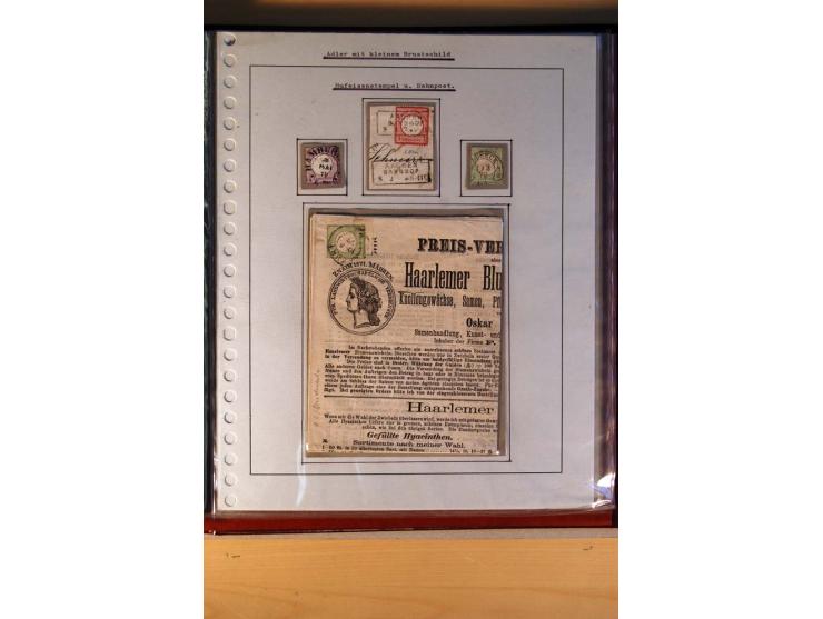 1872/75, BRUSTSCHILDE, ungebrauchter, teils postfrischer und gestempelter umfangreicher Sammlungsbestand, aufgelockert durch 