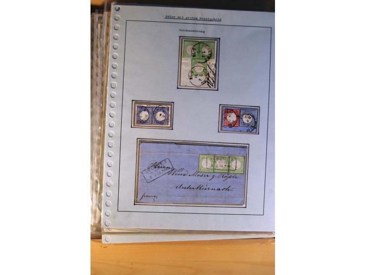 1872/75, BRUSTSCHILDE, ungebrauchter, teils postfrischer und gestempelter umfangreicher Sammlungsbestand, aufgelockert durch 