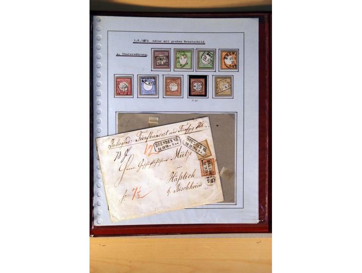 1872/75, BRUSTSCHILDE, ungebrauchter, teils postfrischer und gestempelter umfangreicher Sammlungsbestand, aufgelockert durch 