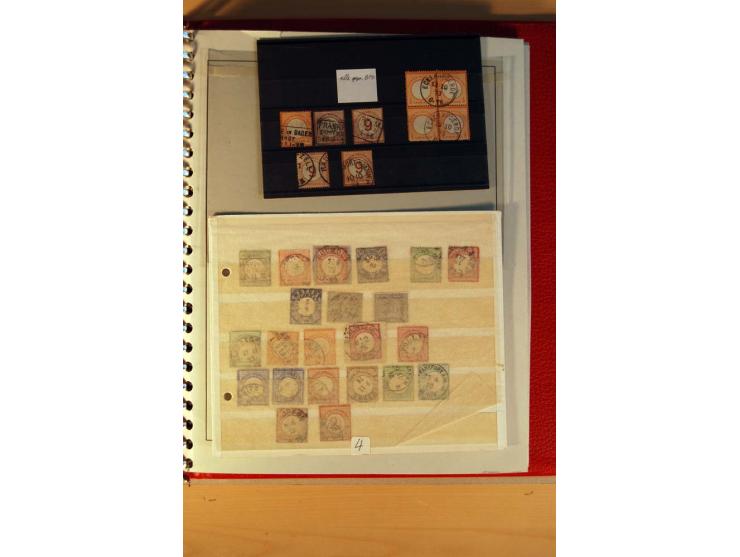 1872/75, BRUSTSCHILDE, ungebrauchter, teils postfrischer und gestempelter umfangreicher Sammlungsbestand, aufgelockert durch 