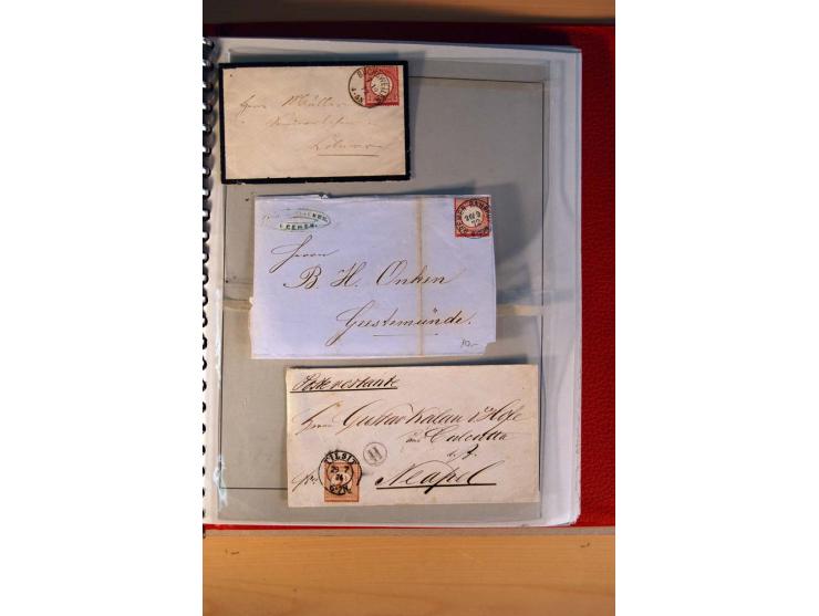 1872/75, BRUSTSCHILDE, ungebrauchter, teils postfrischer und gestempelter umfangreicher Sammlungsbestand, aufgelockert durch 