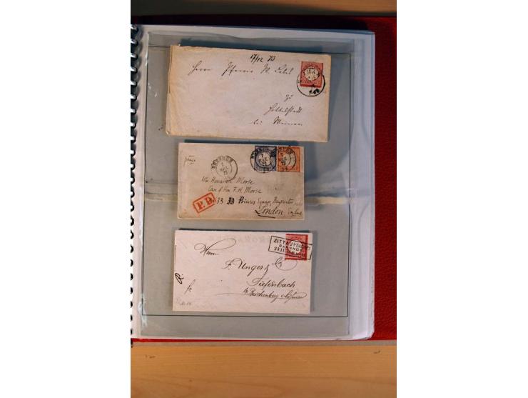 1872/75, BRUSTSCHILDE, ungebrauchter, teils postfrischer und gestempelter umfangreicher Sammlungsbestand, aufgelockert durch 