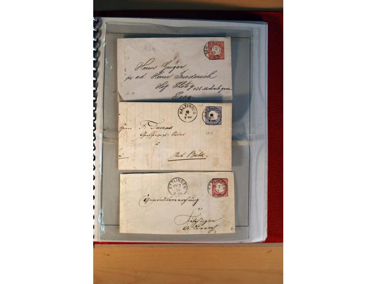 1872/75, BRUSTSCHILDE, ungebrauchter, teils postfrischer und gestempelter umfangreicher Sammlungsbestand, aufgelockert durch 