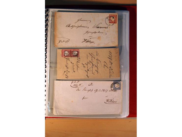 1872/75, BRUSTSCHILDE, ungebrauchter, teils postfrischer und gestempelter umfangreicher Sammlungsbestand, aufgelockert durch 