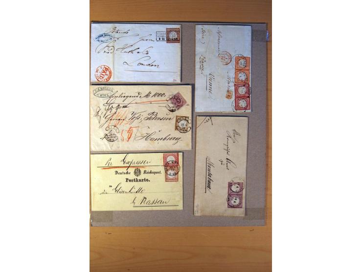 1872/75, BRUSTSCHILDE, ungebrauchter, teils postfrischer und gestempelter umfangreicher Sammlungsbestand, aufgelockert durch 