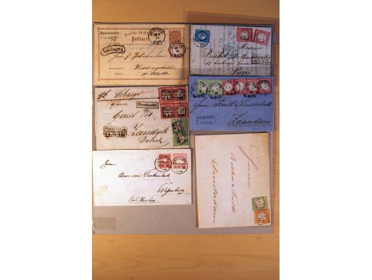 1872/75, BRUSTSCHILDE, ungebrauchter, teils postfrischer und gestempelter umfangreicher Sammlungsbestand, aufgelockert durch 
