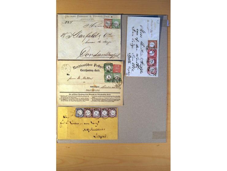 1872/75, BRUSTSCHILDE, ungebrauchter, teils postfrischer und gestempelter umfangreicher Sammlungsbestand, aufgelockert durch 