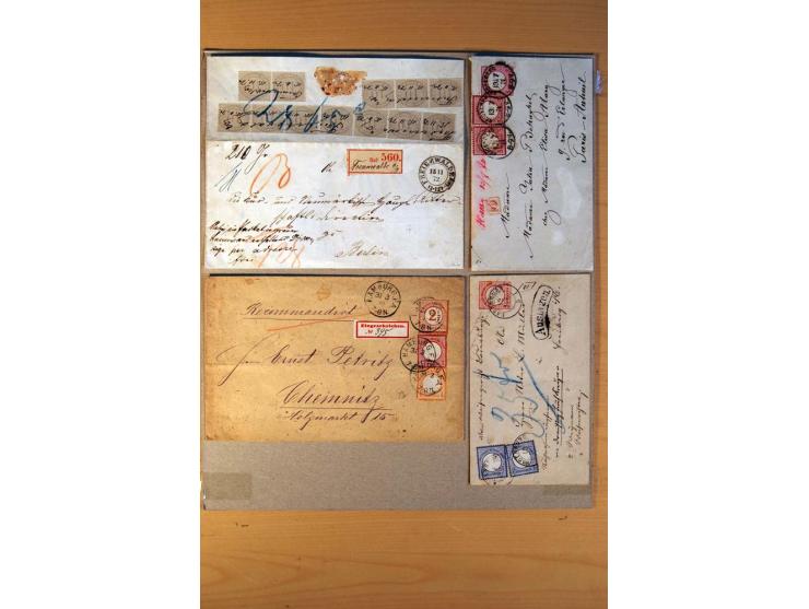 1872/75, BRUSTSCHILDE, ungebrauchter, teils postfrischer und gestempelter umfangreicher Sammlungsbestand, aufgelockert durch 