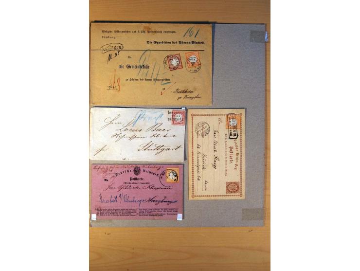 1872/75, BRUSTSCHILDE, ungebrauchter, teils postfrischer und gestempelter umfangreicher Sammlungsbestand, aufgelockert durch 