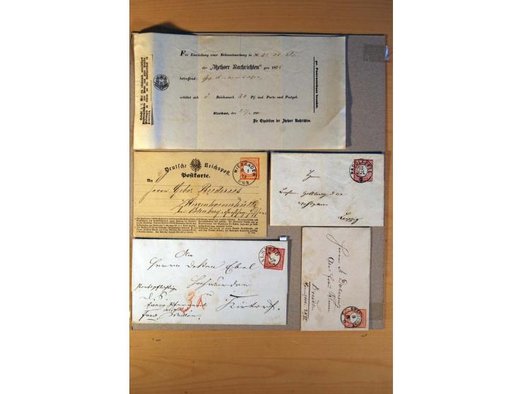 1872/75, BRUSTSCHILDE, ungebrauchter, teils postfrischer und gestempelter umfangreicher Sammlungsbestand, aufgelockert durch 