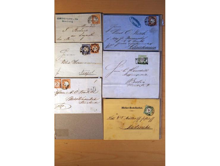 1872/75, BRUSTSCHILDE, ungebrauchter, teils postfrischer und gestempelter umfangreicher Sammlungsbestand, aufgelockert durch 