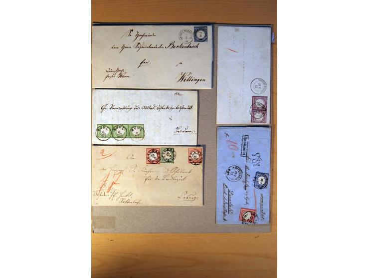 1872/75, BRUSTSCHILDE, ungebrauchter, teils postfrischer und gestempelter umfangreicher Sammlungsbestand, aufgelockert durch 