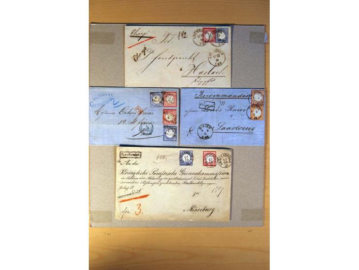 1872/75, BRUSTSCHILDE, ungebrauchter, teils postfrischer und gestempelter umfangreicher Sammlungsbestand, aufgelockert durch 