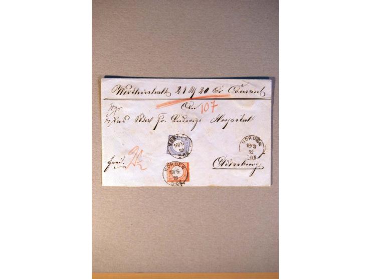 1872/75, BRUSTSCHILDE, ungebrauchter, teils postfrischer und gestempelter umfangreicher Sammlungsbestand, aufgelockert durch 