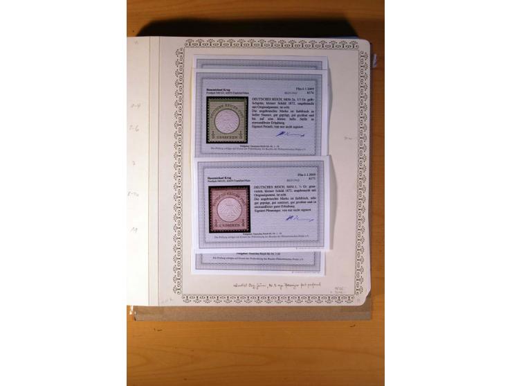 1872/75, BRUSTSCHILDE, ungebrauchter, teils postfrischer und gestempelter umfangreicher Sammlungsbestand, aufgelockert durch 