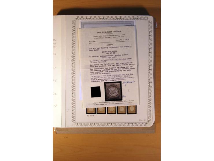 1872/75, BRUSTSCHILDE, ungebrauchter, teils postfrischer und gestempelter umfangreicher Sammlungsbestand, aufgelockert durch 