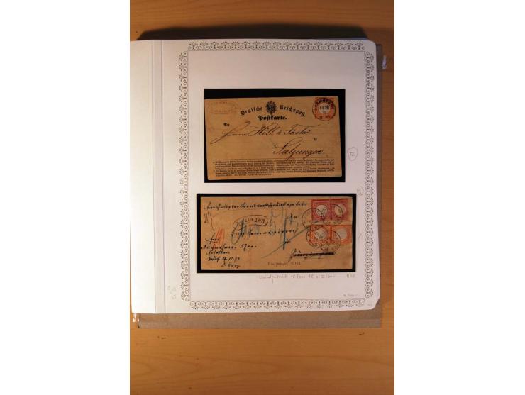 1872/75, BRUSTSCHILDE, ungebrauchter, teils postfrischer und gestempelter umfangreicher Sammlungsbestand, aufgelockert durch 