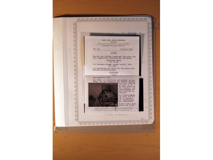 1872/75, BRUSTSCHILDE, ungebrauchter, teils postfrischer und gestempelter umfangreicher Sammlungsbestand, aufgelockert durch 