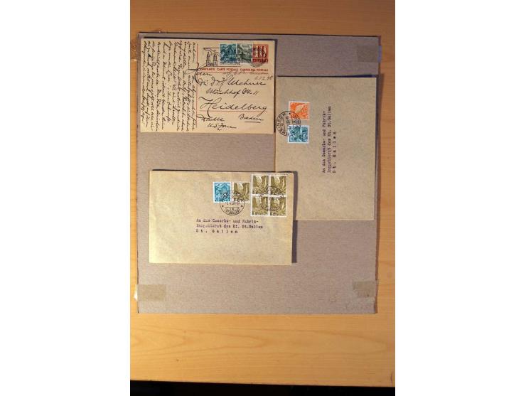 1850/1939 (ca.), 45 Briefe, Karten und Ganzsachen mit u.a. Mi.-Nr. 7II, Juventute-Vorläufer I (im Rand korrigiert), Flugpost 