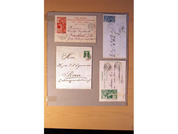 1850/1939 (ca.), 45 Briefe, Karten und Ganzsachen mit u.a. Mi.-Nr. 7II, Juventute-Vorläufer I (im Rand korrigiert), Flugpost 