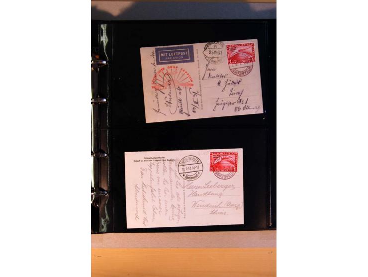 ZEPPELIN-POST:1913/38, Sammlung mit etwa 70 Briefen und Karten, dabei u.a. Sieger Nr. 8a, Südamerika-, Polar- und Chicagofahr