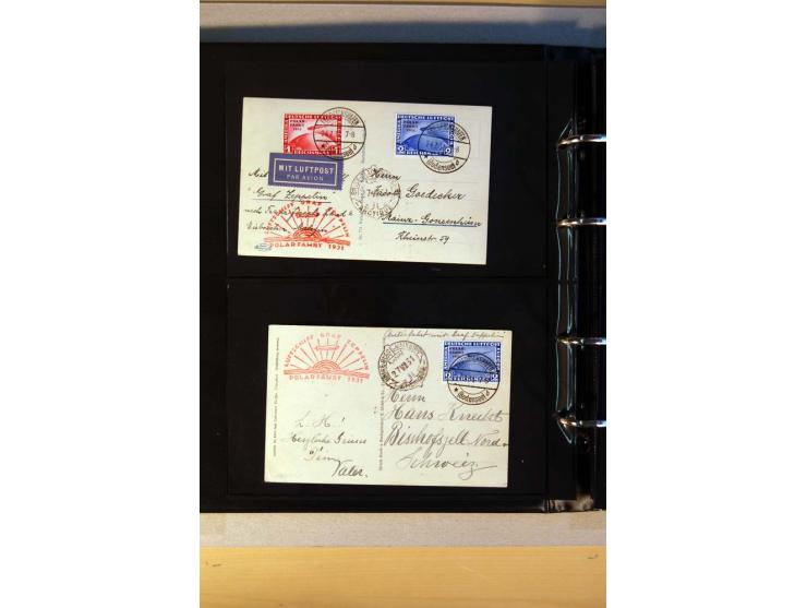 ZEPPELIN-POST:1913/38, Sammlung mit etwa 70 Briefen und Karten, dabei u.a. Sieger Nr. 8a, Südamerika-, Polar- und Chicagofahr