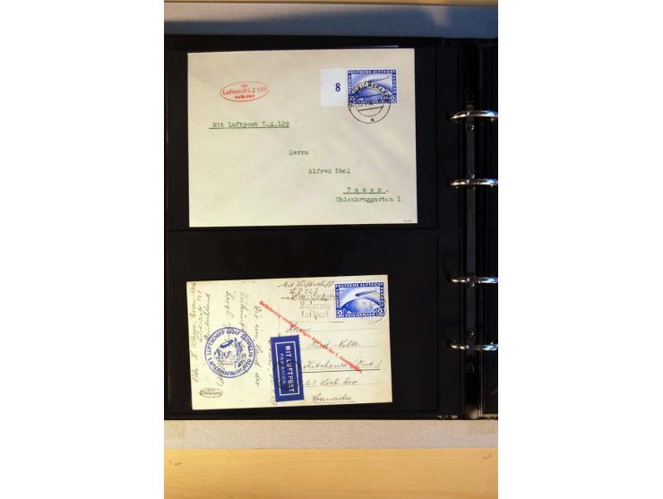 ZEPPELIN-POST:1913/38, Sammlung mit etwa 70 Briefen und Karten, dabei u.a. Sieger Nr. 8a, Südamerika-, Polar- und Chicagofahr