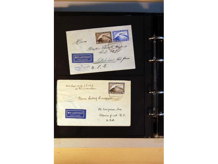 ZEPPELIN-POST:1913/38, Sammlung mit etwa 70 Briefen und Karten, dabei u.a. Sieger Nr. 8a, Südamerika-, Polar- und Chicagofahr