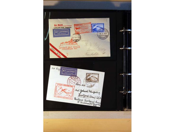 ZEPPELIN-POST:1913/38, Sammlung mit etwa 70 Briefen und Karten, dabei u.a. Sieger Nr. 8a, Südamerika-, Polar- und Chicagofahr