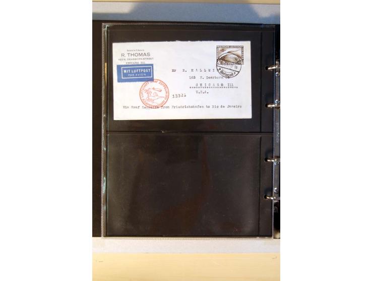 ZEPPELIN-POST:1913/38, Sammlung mit etwa 70 Briefen und Karten, dabei u.a. Sieger Nr. 8a, Südamerika-, Polar- und Chicagofahr