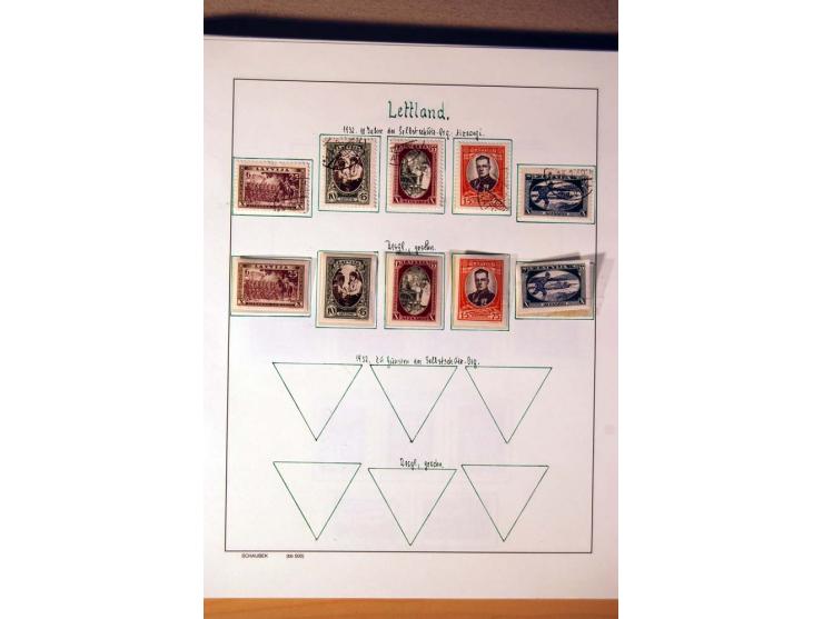 1865/1977, umfangreiche vorwiegend ungebrauchte und gestempelte Sammlung Estland, Lettland und Litauen, Tschechoslowakei, Rum