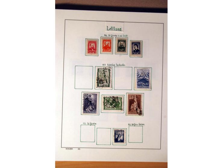 1865/1977, umfangreiche vorwiegend ungebrauchte und gestempelte Sammlung Estland, Lettland und Litauen, Tschechoslowakei, Rum