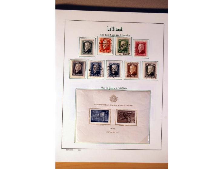 1865/1977, umfangreiche vorwiegend ungebrauchte und gestempelte Sammlung Estland, Lettland und Litauen, Tschechoslowakei, Rum