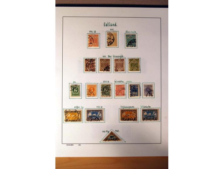 1865/1977, umfangreiche vorwiegend ungebrauchte und gestempelte Sammlung Estland, Lettland und Litauen, Tschechoslowakei, Rum