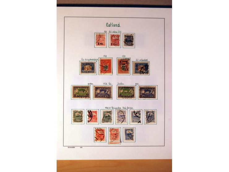 1865/1977, umfangreiche vorwiegend ungebrauchte und gestempelte Sammlung Estland, Lettland und Litauen, Tschechoslowakei, Rum