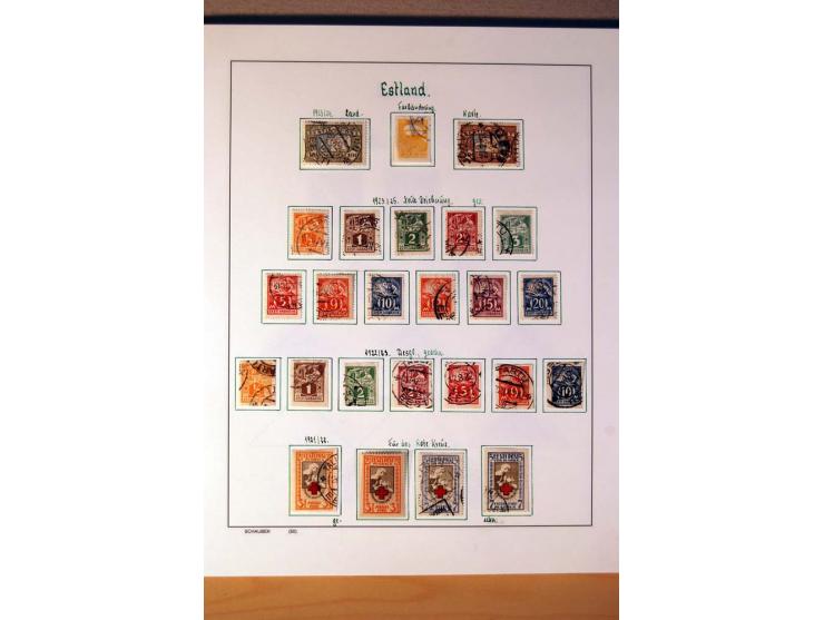 1865/1977, umfangreiche vorwiegend ungebrauchte und gestempelte Sammlung Estland, Lettland und Litauen, Tschechoslowakei, Rum