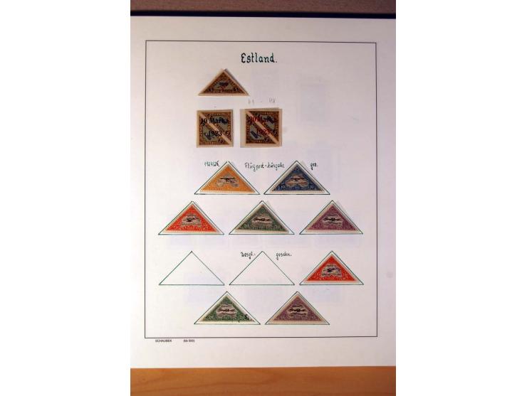 1865/1977, umfangreiche vorwiegend ungebrauchte und gestempelte Sammlung Estland, Lettland und Litauen, Tschechoslowakei, Rum