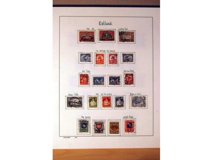 1865/1977, umfangreiche vorwiegend ungebrauchte und gestempelte Sammlung Estland, Lettland und Litauen, Tschechoslowakei, Rum