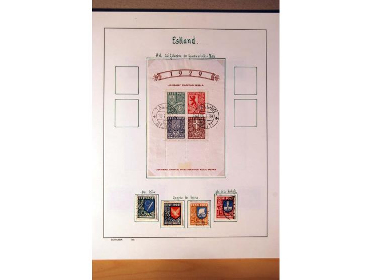 1865/1977, umfangreiche vorwiegend ungebrauchte und gestempelte Sammlung Estland, Lettland und Litauen, Tschechoslowakei, Rum