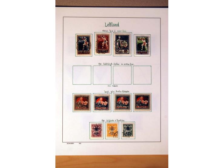 1865/1977, umfangreiche vorwiegend ungebrauchte und gestempelte Sammlung Estland, Lettland und Litauen, Tschechoslowakei, Rum