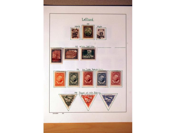 1865/1977, umfangreiche vorwiegend ungebrauchte und gestempelte Sammlung Estland, Lettland und Litauen, Tschechoslowakei, Rum