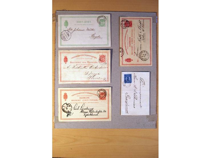 1846/1940 (ca.) rd. 130 Briefe, Karten und Ganzsachen mit etlichen besseren, u.a. Dänemark Mi.-Nr. 13 im 4er-Streifen, 11, 13